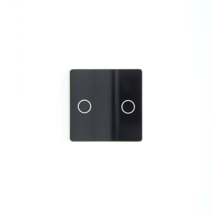 Z-Switch 2-es (2G) kis üveg kapcsoló panel Fekete