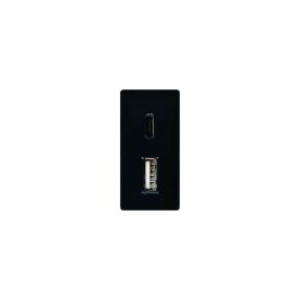 Z-Switch USB aljzat A+C (1 modulos) 230V Fekete