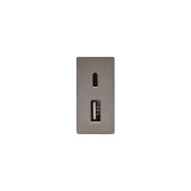 Z-Switch USB aljzat A+C (1 modulos) 230V Szürke