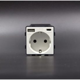 Z-Switch Dugalj 230V 16A (2P+F) + USB A+C Fehér